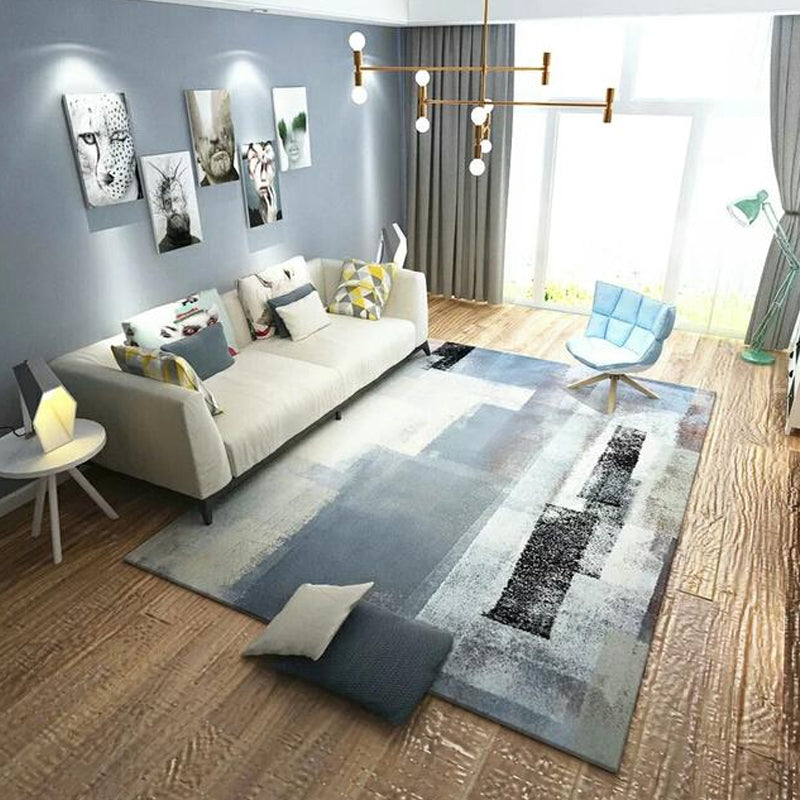 BowLift | Multicolor Abstract Carpet Polyester Industrial Carpet Pet Friendly Washable Non-Slip Rug for Living Room