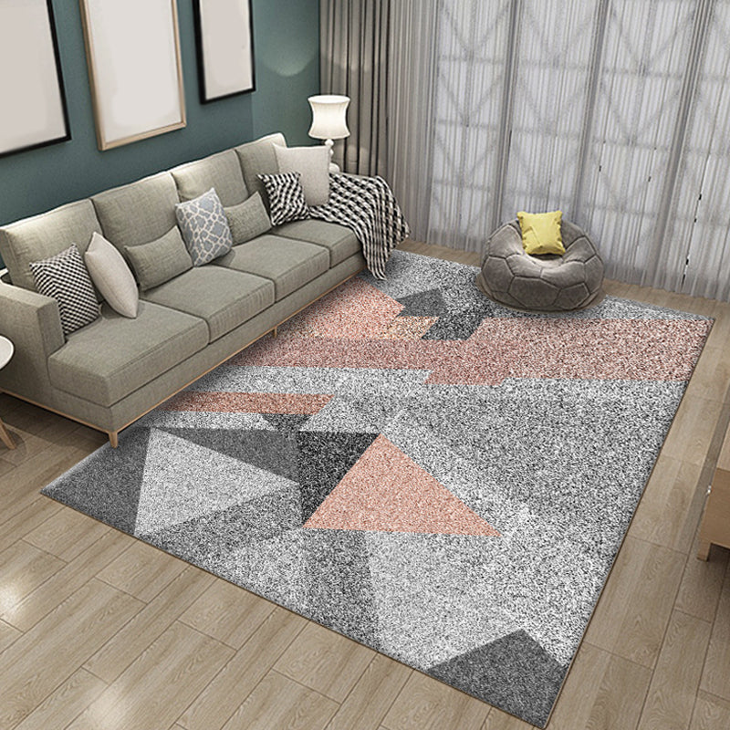 Multicolored geometric patterned rug Polyester rug Pet-friendly Washable Non-slip rug for the living room | Bowlift