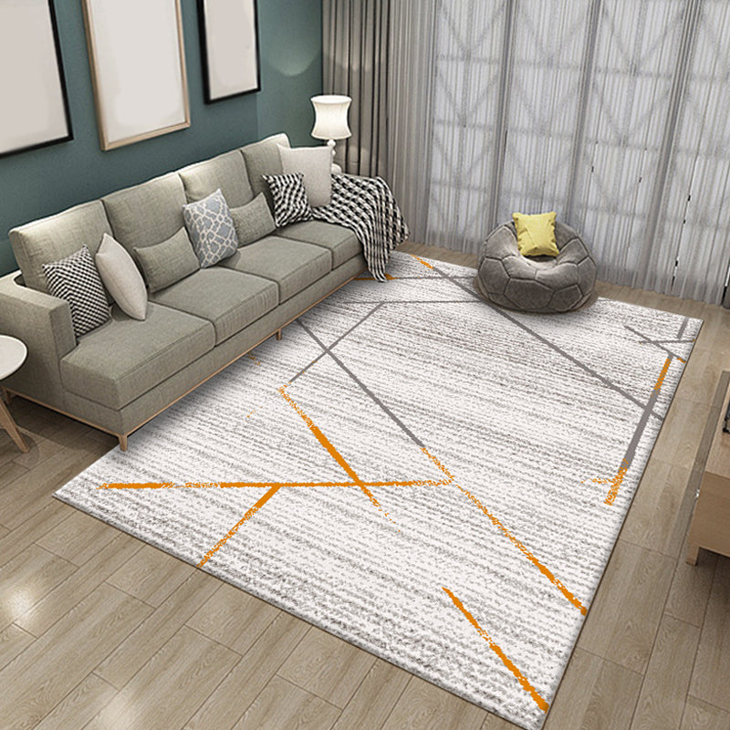 Multicolored living room rug Simple geometric pattern rug Polyester Washable Non-slip backing Pet-friendly rug | Bowlift