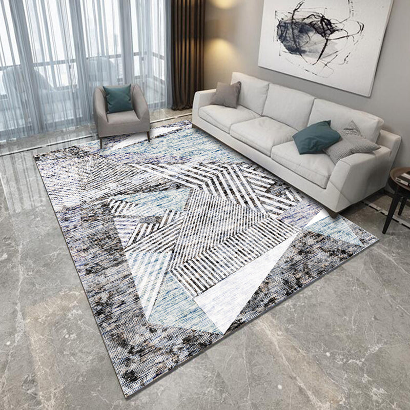 Funky geometric pattern rug Multicolor Modernism rug Polyester Pet-friendly Washable Non-slip rug for the bedroom | Bowlift