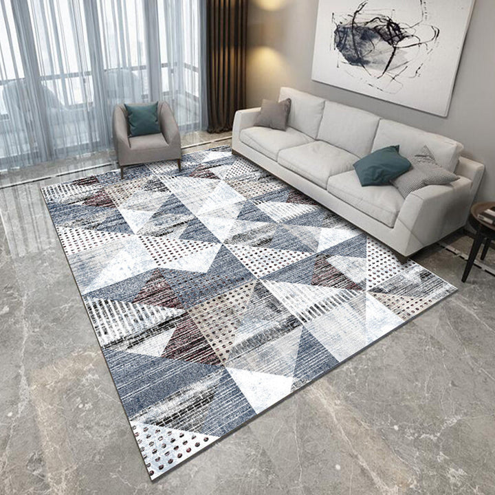 Funky geometric pattern rug Multicolor Modernism rug Polyester Pet-friendly Washable Non-slip rug for the bedroom | Bowlift