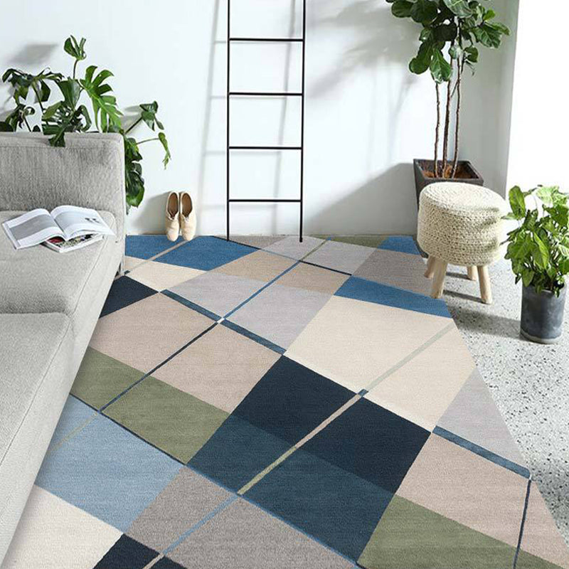 Multicolor Living Room Rug Contemporary Geometric Pattern Rug Polyester Washable Non-Slip Backing Pet-Friendly Rug | Bowlift
