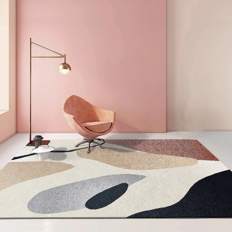 BowLift | Multicolour Bedroom Rug Contemporary Color Block Rug Polyester Washable Non-slip Underlay Pet Friendly Rug