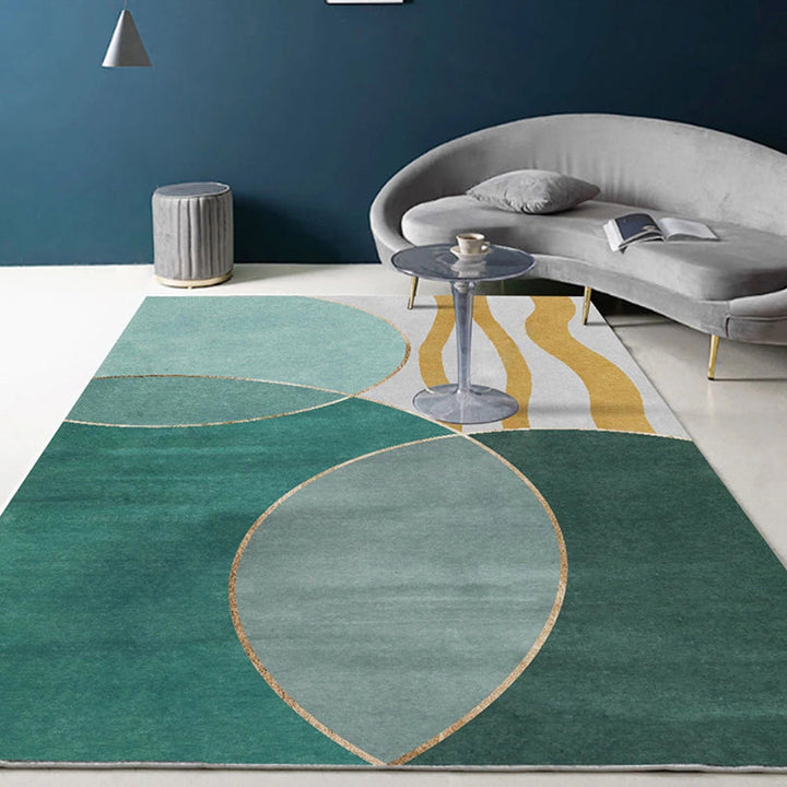 BowLift | Multicolour Bedroom Rug Contemporary Color Block Rug Polyester Washable Non-slip Underlay Pet Friendly Rug