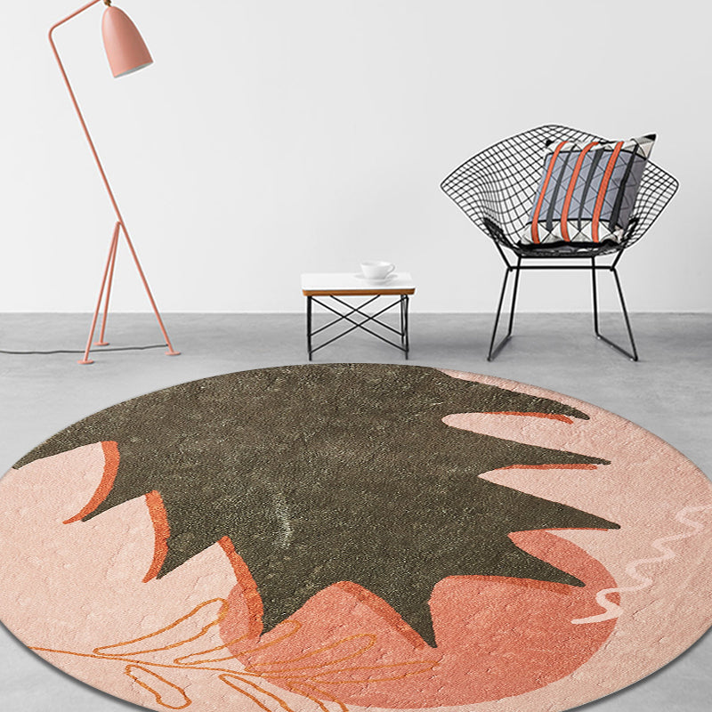 BowLift | Red and Pink Abstract Carpet Polyester Modern Carpet Pet-Friendly Washable Non-Slip Carpet for the Living Room