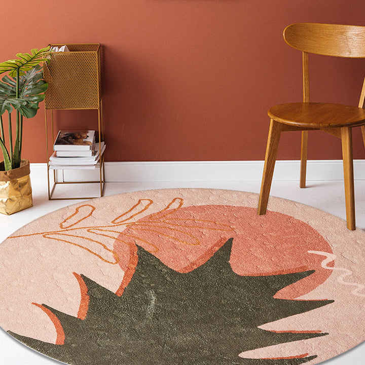BowLift | Red and Pink Abstract Carpet Polyester Modern Carpet Pet-Friendly Washable Non-Slip Carpet for the Living Room