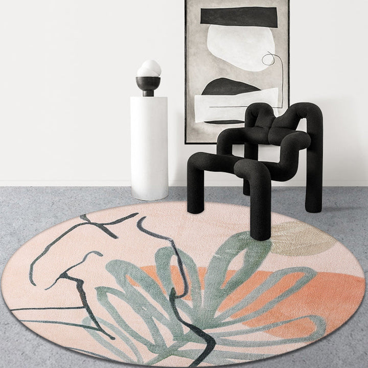 BowLift | Red and Pink Abstract Carpet Polyester Modern Carpet Pet-Friendly Washable Non-Slip Carpet for the Living Room