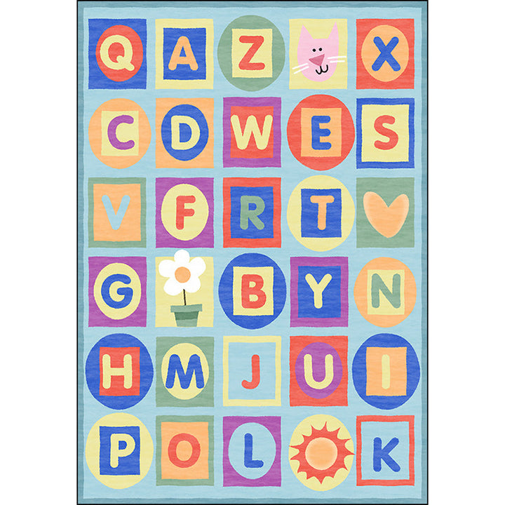 BowLift | Multicolor Kids Rug Letter Pattern Rug Polyester Washable Non-Slip Bottom Pet-Friendly Rug
