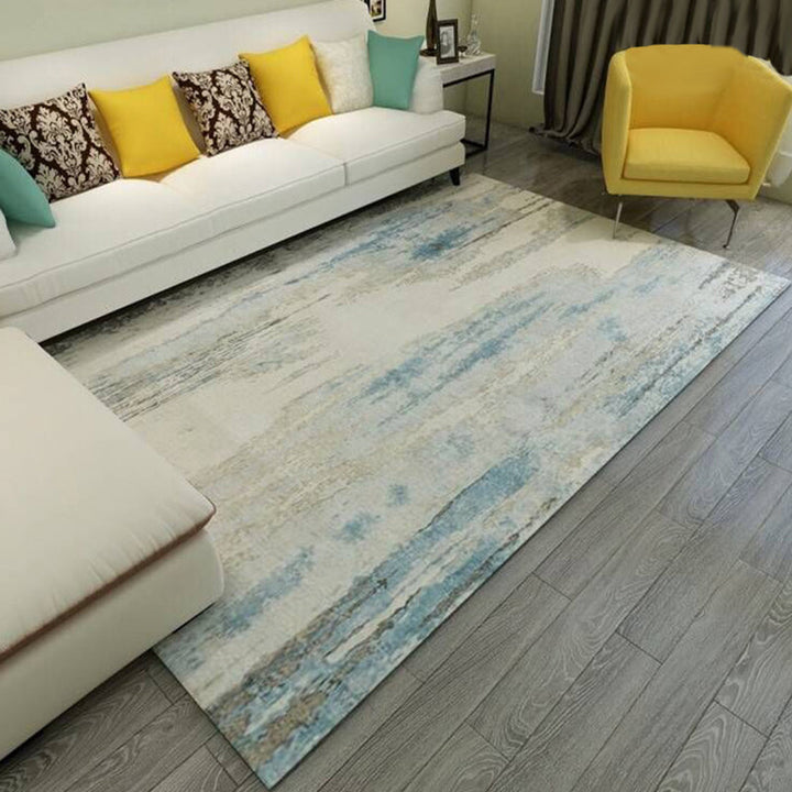 BowLift | Multicolor Bedroom Carpet Industrial Abstract Rug Polyester Washable Non-Slip Backing Pet-Friendly Rug