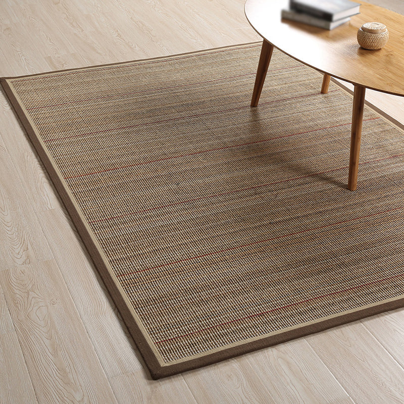 BowLift | Simple Country Carpet Brown Striped Pattern Carpet Pet Friendly Washable Non-slip Felt for Living Room