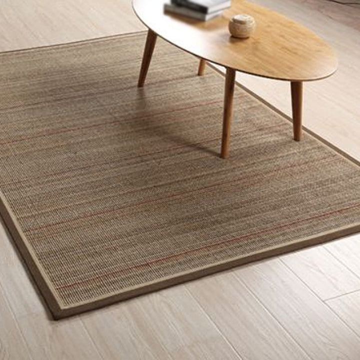 BowLift | Simple Country Carpet Brown Striped Pattern Carpet Pet Friendly Washable Non-slip Felt for Living Room