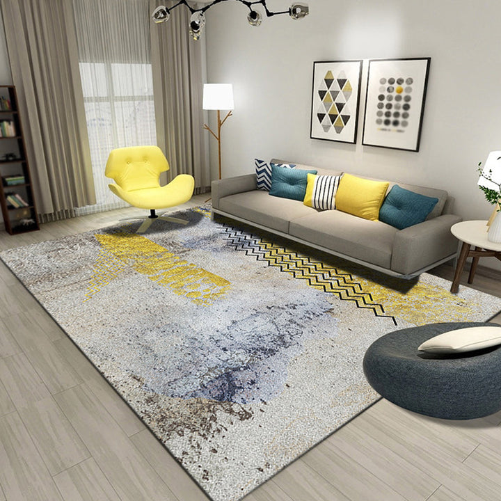 BowLift | Creative Abstract Rug Multicolor Industrial Rug Polyester Pet Friendly Washable Non-Slip Carpet for Living Room