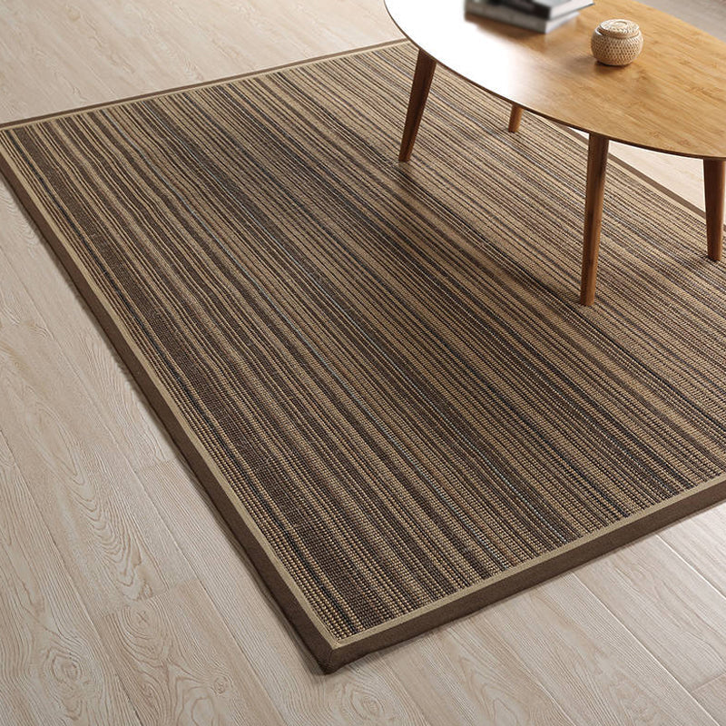 BowLift | Rustic Striped Pattern Area Rug Brown Sisal Rug Non-Slip Pet-Friendly Washable Area Rug for Living Room