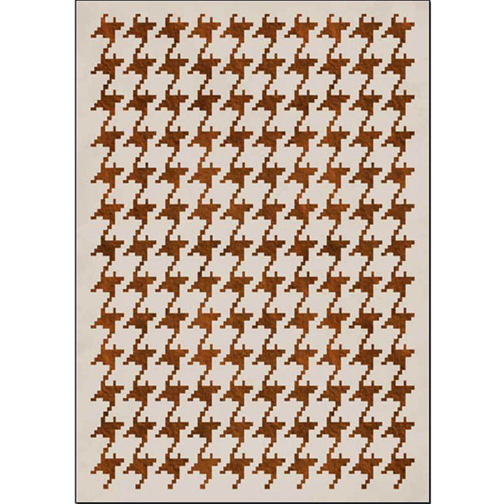 Modernist Houndstooth Pattern Carpet Orange Red Polyester Carpet Non-slip Pet-friendly Washable Carpet for Bedroom | Bowlift