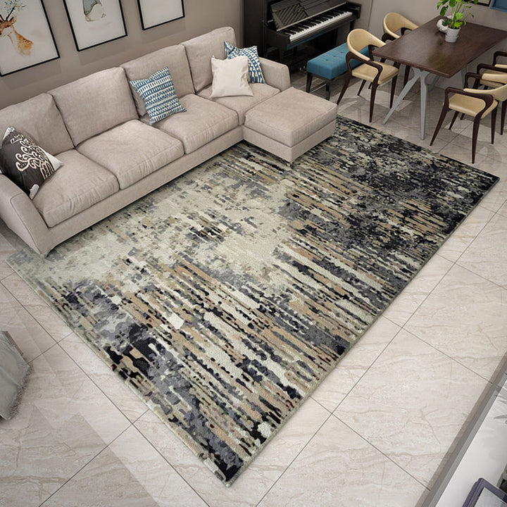 BowLift | Multicolor Living Room Rug Industrial Abstract Rug Polyester Washable Non-Slip Back Pet-Friendly Rug