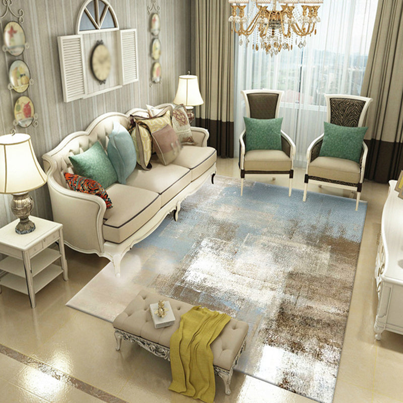 BowLift | Creative Watercolor Pattern Carpet Multicolor Industrial Rug Polyester Pet Friendly Washable Non-slip Carpet for Bedroom