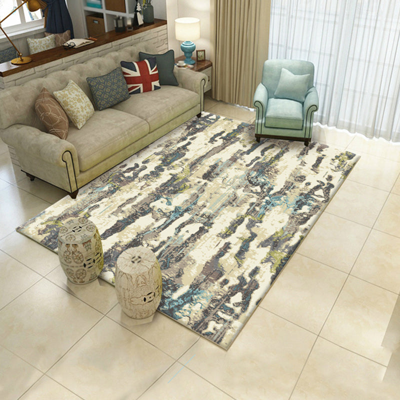 BowLift | Creative Watercolor Pattern Carpet Multicolor Industrial Rug Polyester Pet Friendly Washable Non-slip Carpet for Bedroom