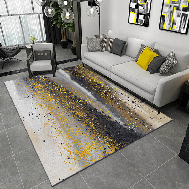 BowLift | Industrial Abstract Floor Rug Multicolor Polyester Rug Non-Slip Pet Friendly Washable Area Rug for Bedroom