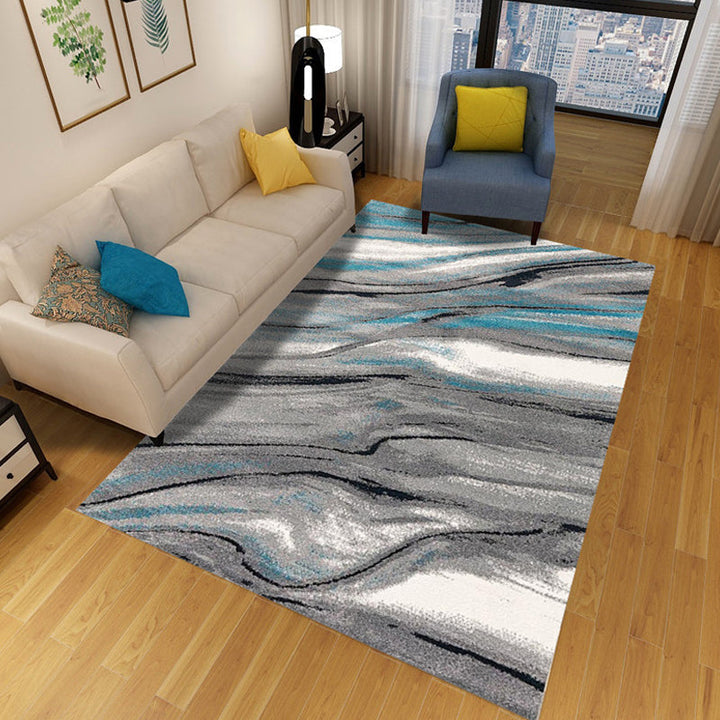 BowLift | Multicolor Abstract Carpet Polyester Industrial Carpet Pet Friendly Washable Non-Slip Rug for Living Room