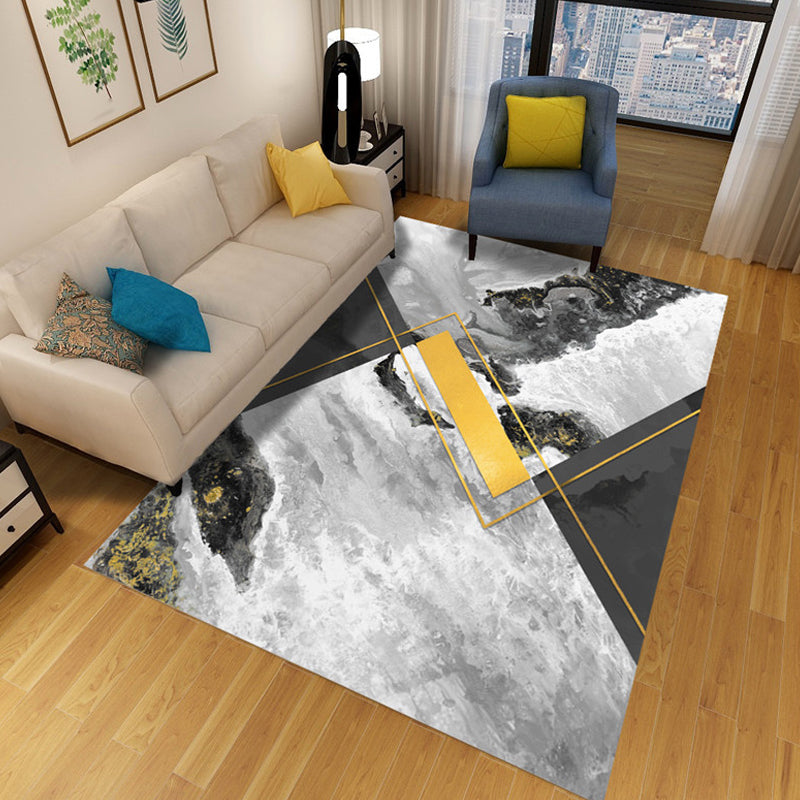 BowLift | Multicolor Abstract Carpet Polyester Industrial Carpet Pet Friendly Washable Non-Slip Rug for Living Room
