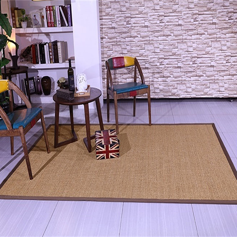 BowLift | Brown Solid Color Rug Sisal Country Rug Pet Friendly Washable Non-Slip Rug for Bedroom