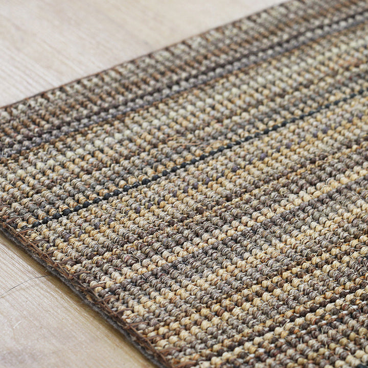 BowLift | Outskirts Striped Pattern Carpet Brown Jute Carpet Non-Slip Pet Friendly Washable Area Rug for Study