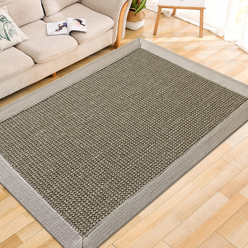 BowLift | Gray Living Room Rug Rustic Solid Rug Sisal Washable Non-Slip Backing Pet-Friendly Rug