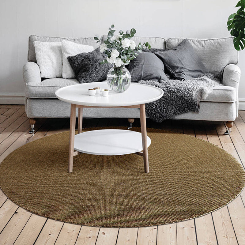 BowLift | Brown Living Room Rug Rustic Solid Color Rug Sisal Washable Non-Slip Back Pet-Friendly Rug