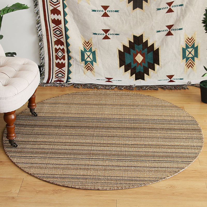 BowLift | Outskirts Striped Pattern Carpet Brown Jute Carpet Non-Slip Pet Friendly Washable Area Rug for Study