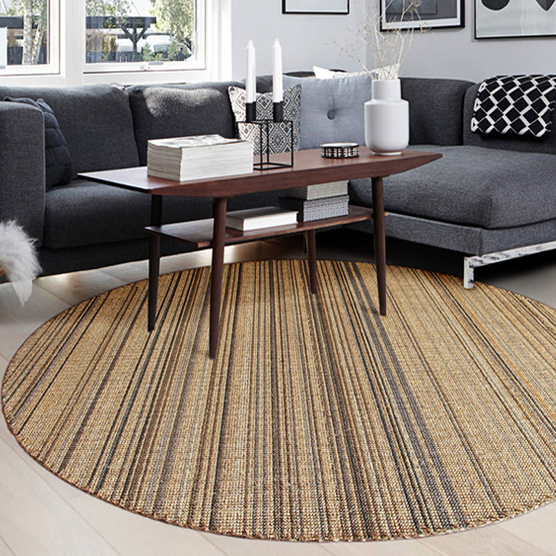 BowLift | Outskirts Striped Pattern Carpet Brown Jute Carpet Non-Slip Pet Friendly Washable Area Rug for Study