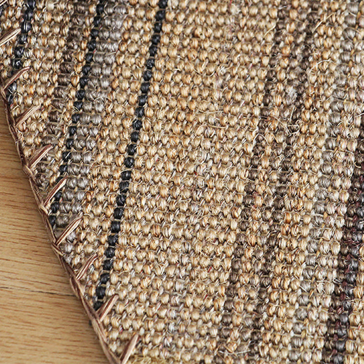 BowLift | Outskirts Striped Pattern Carpet Brown Jute Carpet Non-Slip Pet Friendly Washable Area Rug for Study