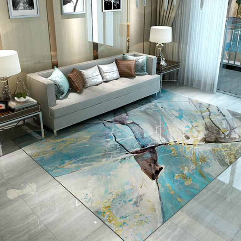 BowLift | Industrial Brushstroke Pattern Carpet Multicolor Polyester Carpet Non-Slip Pet-Friendly Washable Carpet for Bedroom