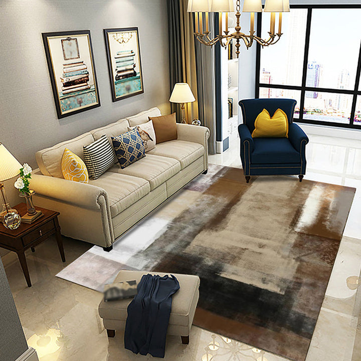 BowLift | Multicolor Abstract Rug with Brushstroke Rug Polyester Industrial Rug Pet-Friendly Washable Non-Slip Area Rug for the Living Room