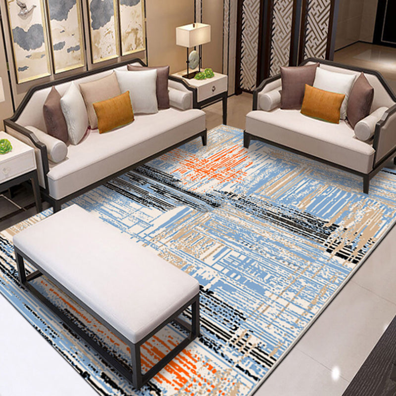 BowLift | Multicolor Abstract Rug with Brushstroke Rug Polyester Industrial Rug Pet-Friendly Washable Non-Slip Area Rug for the Living Room