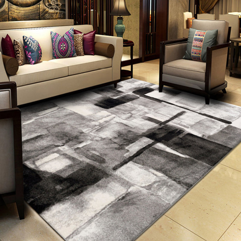 BowLift | Multicolor Abstract Rug with Brushstroke Rug Polyester Industrial Rug Pet-Friendly Washable Non-Slip Area Rug for the Living Room