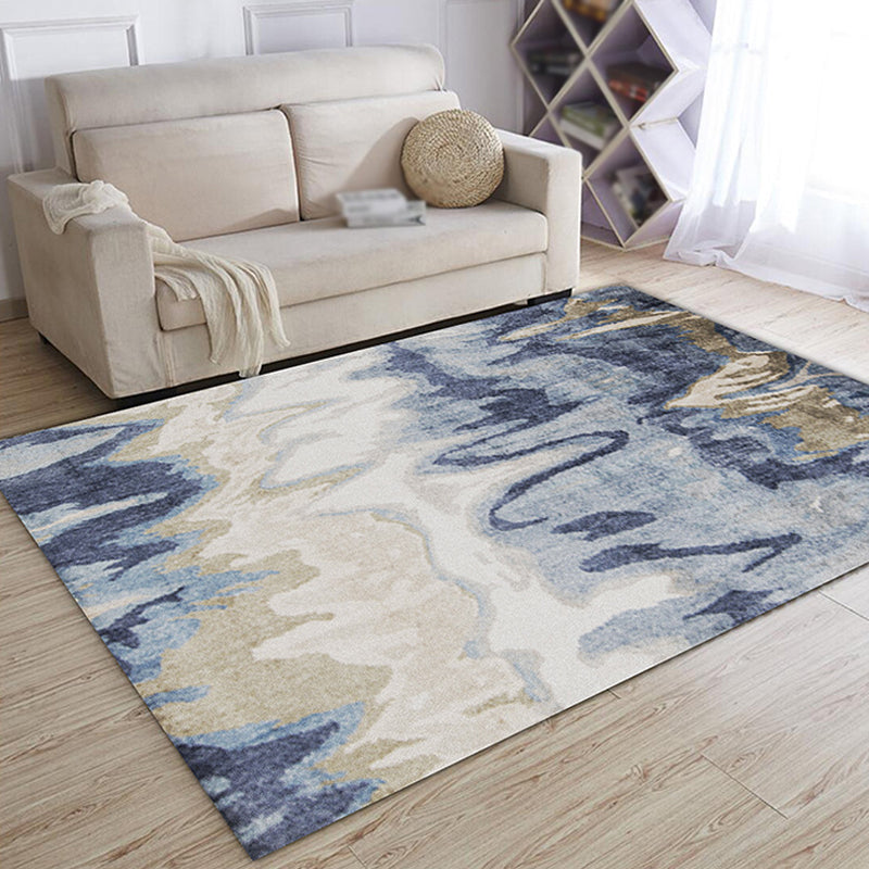 BowLift | Multicolor Abstract Carpet Polyester Industrial Carpet Pet Friendly Washable Non-Slip Rug for Living Room