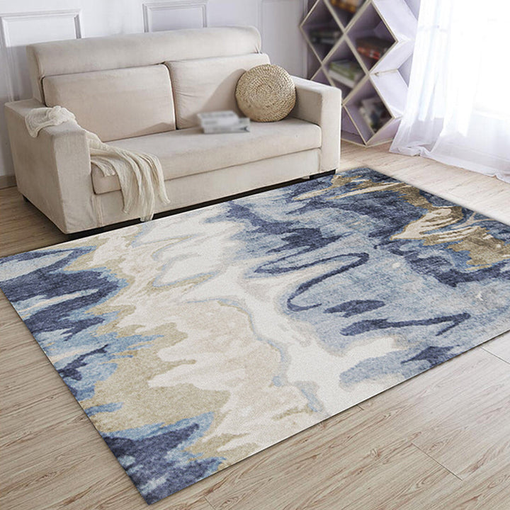 BowLift | Multicolor Abstract Carpet Polyester Industrial Carpet Pet Friendly Washable Non-Slip Rug for Living Room