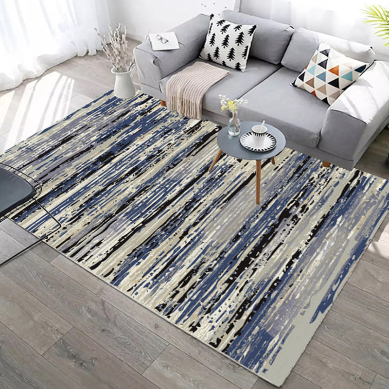 BowLift | Industrial Abstract Floor Rug Multicolor Polyester Rug Non-Slip Pet Friendly Washable Area Rug for Bedroom