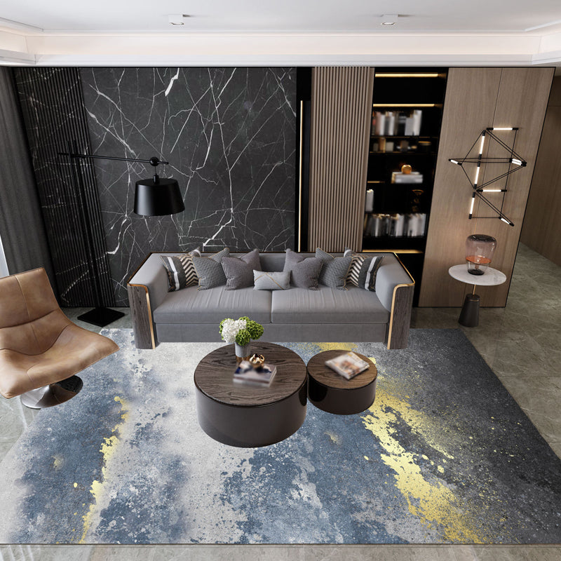 BowLift | Industrial Abstract Floor Rug Multicolor Polyester Rug Non-Slip Pet Friendly Washable Area Rug for Bedroom