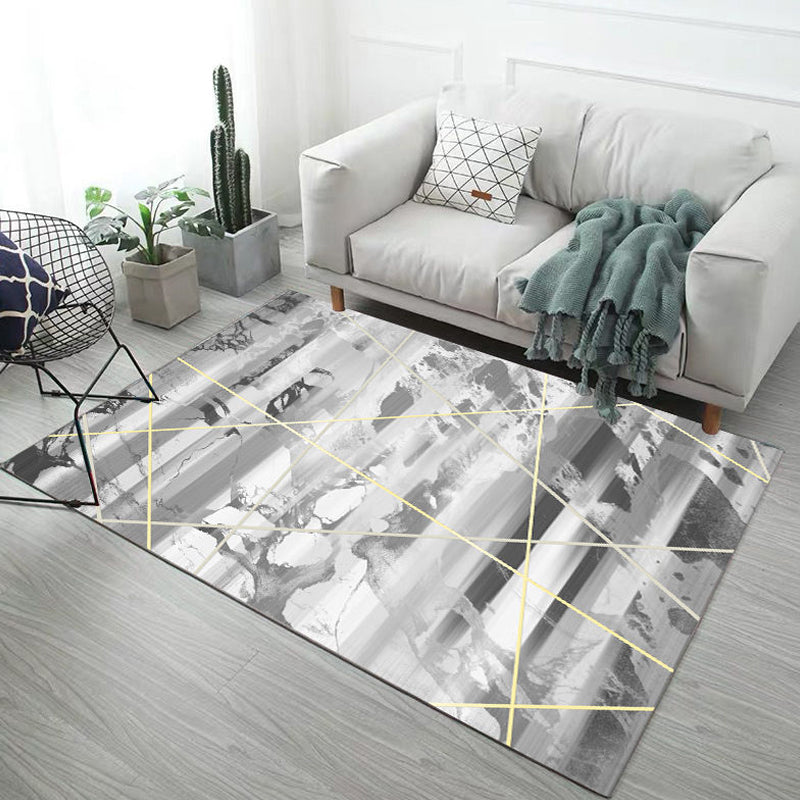 BowLift | Multicolor Abstract Carpet Polyester Industrial Carpet Pet Friendly Washable Non-Slip Rug for Living Room