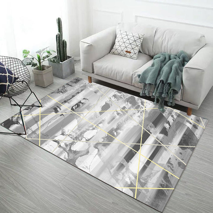 BowLift | Multicolor Abstract Carpet Polyester Industrial Carpet Pet Friendly Washable Non-Slip Rug for Living Room