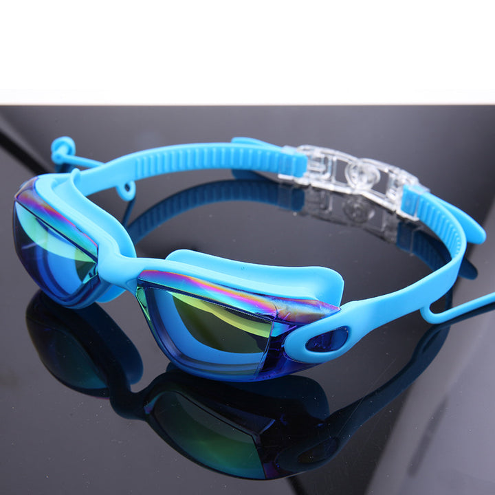 Premium Swim Goggles Set with Adjustable Headband and Protective Cap Bowlift