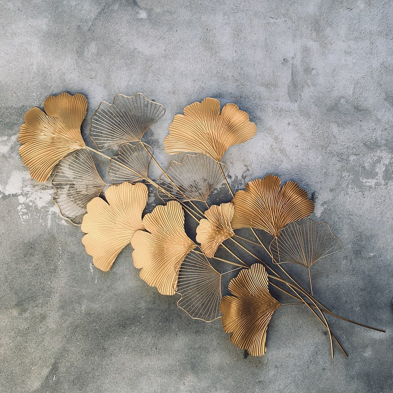 Contemporary Ginkgo Leaf Wall Sculpture Bowlift