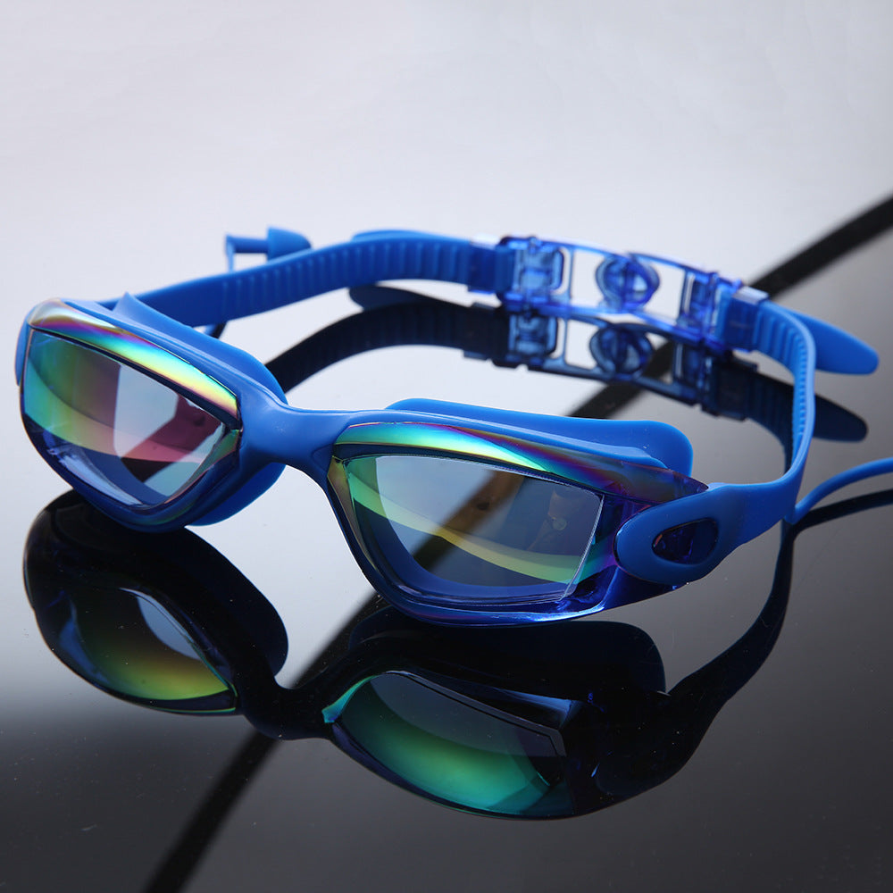 Premium Swim Goggles Set with Adjustable Headband and Protective Cap Bowlift