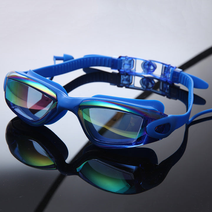 Premium Swim Goggles Set with Adjustable Headband and Protective Cap Bowlift