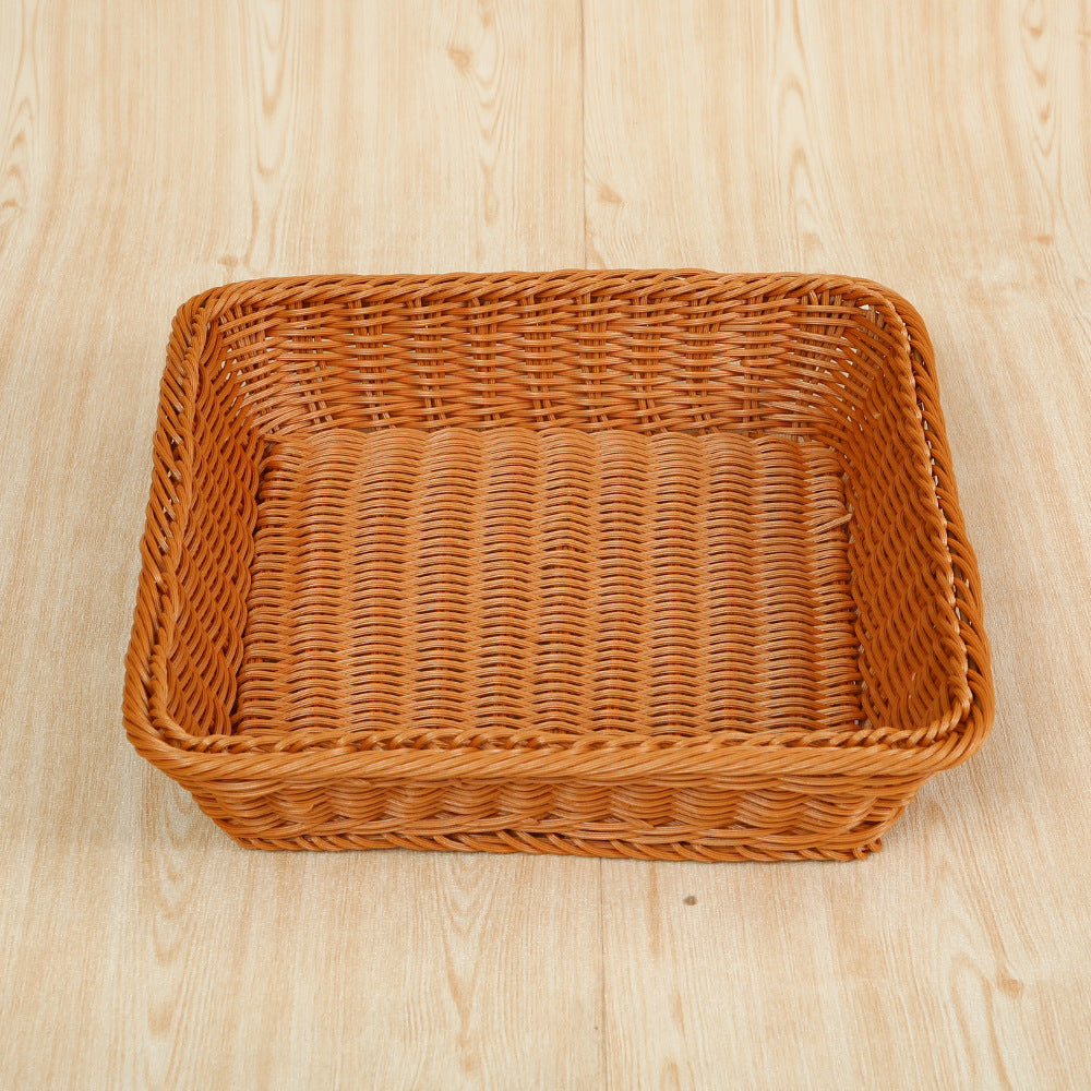 Versatile Rectangular Woven Storage Basket Bowlift