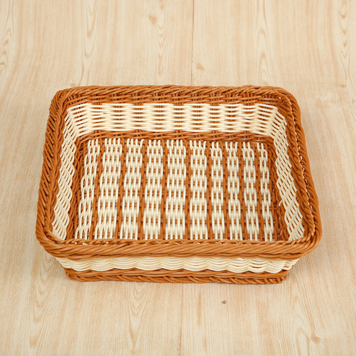 Versatile Rectangular Woven Storage Basket Bowlift