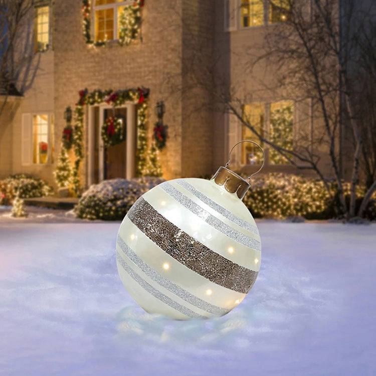 BowLift | Christmas Ornament Ball Outdoor Pvc 60CM Inflatable Decorated Ball PVC Giant Big Large Balls Xmas Tree Decorations Toy Ball