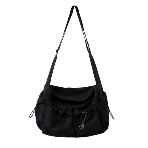 UrbanLiner Nylon Messenger Bag – Black Shoulder Bag with Zipper for Daily Use | Bowlift
