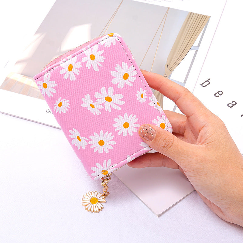 Floral Print Zipper Wallet